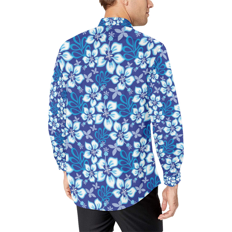 Hibiscus Pattern Print Design HB04 Men's Long Sleeve Shirt