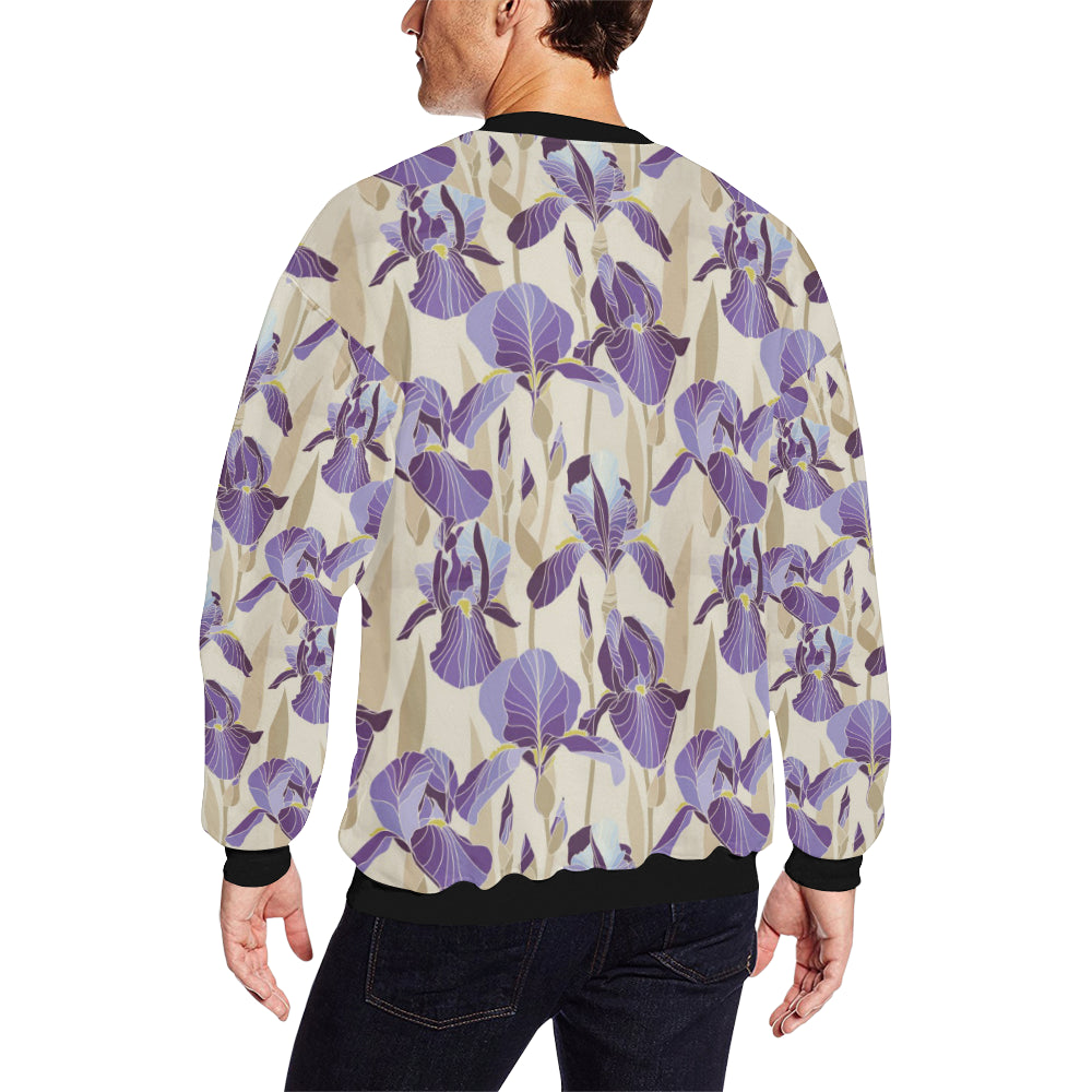 Iris Pattern Print Design IR02 Men Long Sleeve Sweatshirt