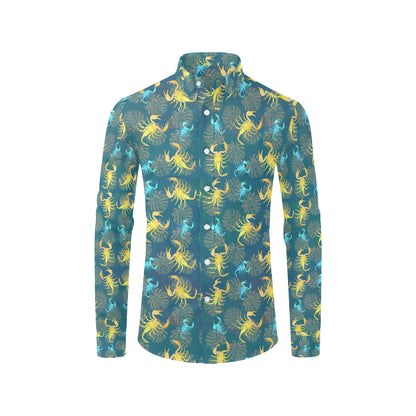 Scorpion Pattern Print Design 02 Men's Long Sleeve Shirt