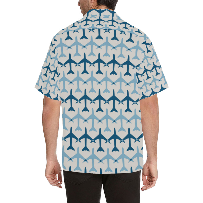 Airplane Pattern Print Design 04 Men's Hawaiian Shirt
