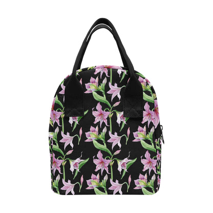 Amaryllis Pattern Print Design AL08 Insulated Lunch Bag