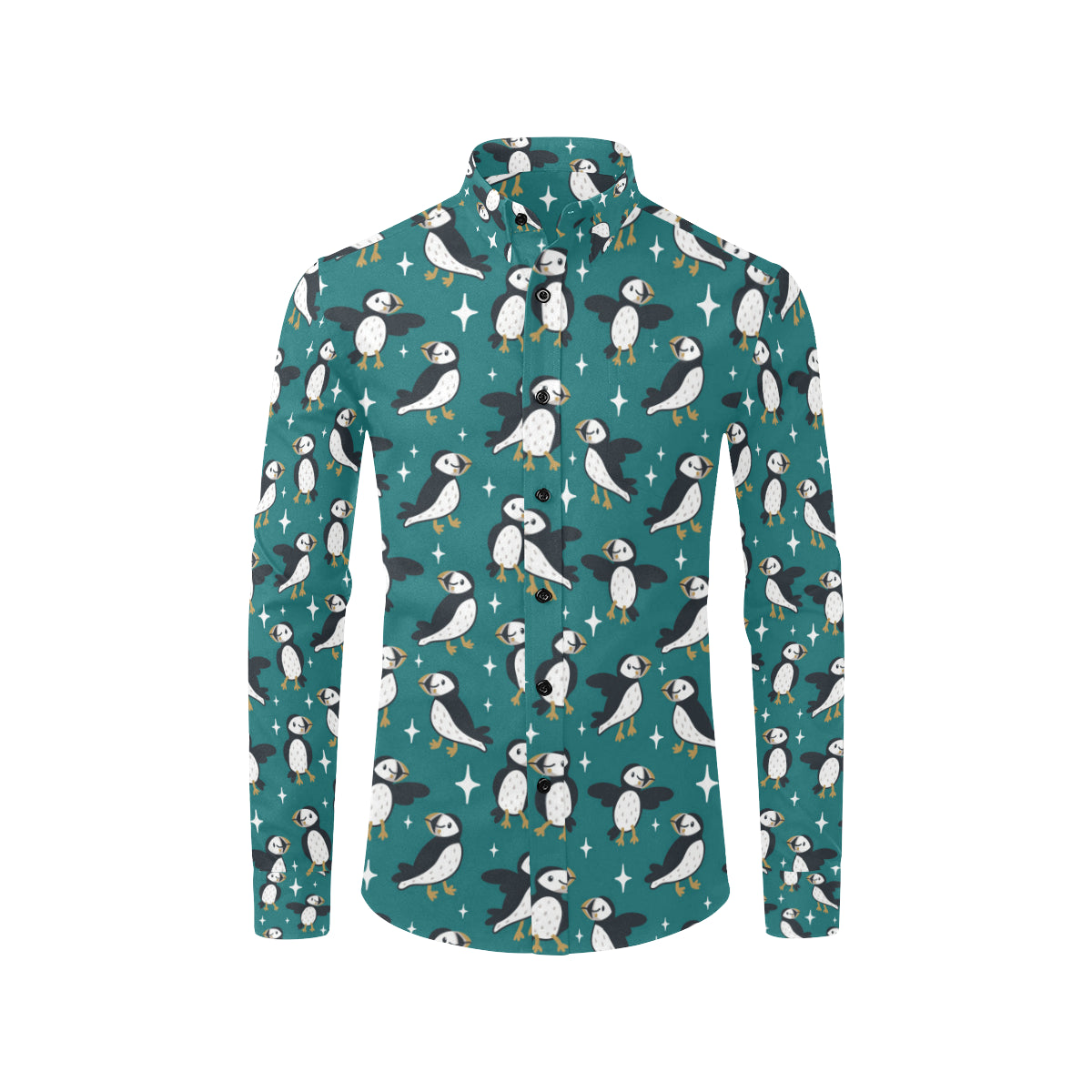 Puffin Pattern Print Design A05 Men's Long Sleeve Shirt