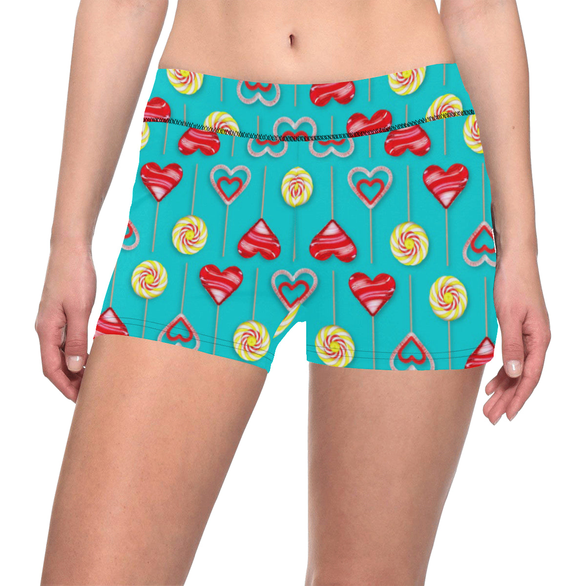 Lollipop Pattern Print Design LL06 Yoga Shorts