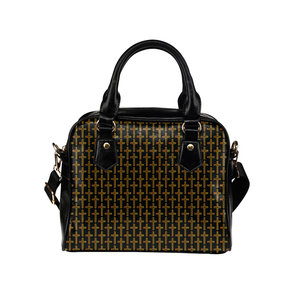 Cross Pattern Print Design 02 Shoulder Handbag