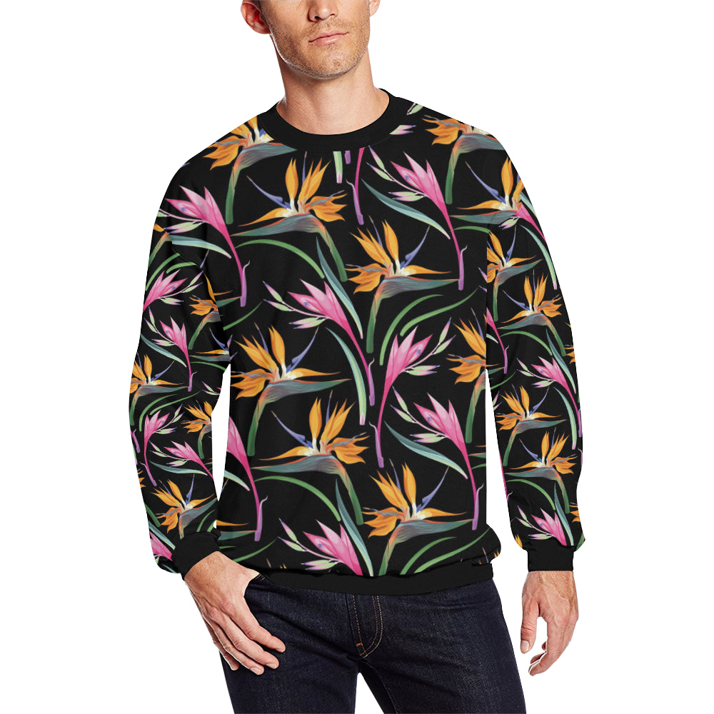Tropical Flower Pattern Print Design TF017 Men Long Sleeve Sweatshirt