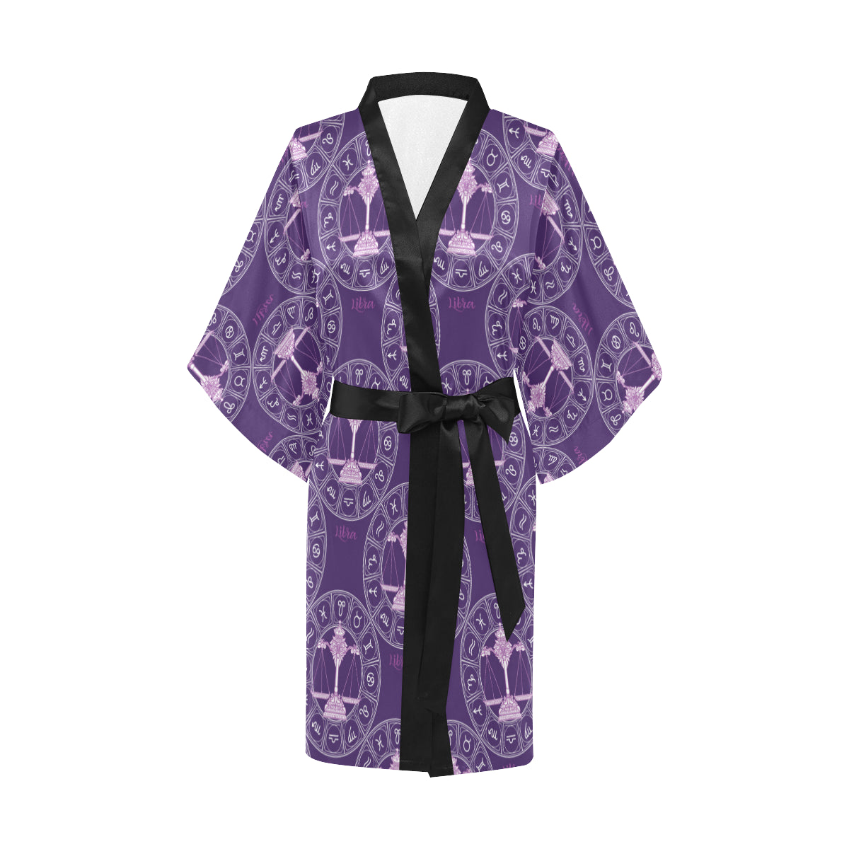 Libra Pattern Print Design 03 Women's Short Kimono