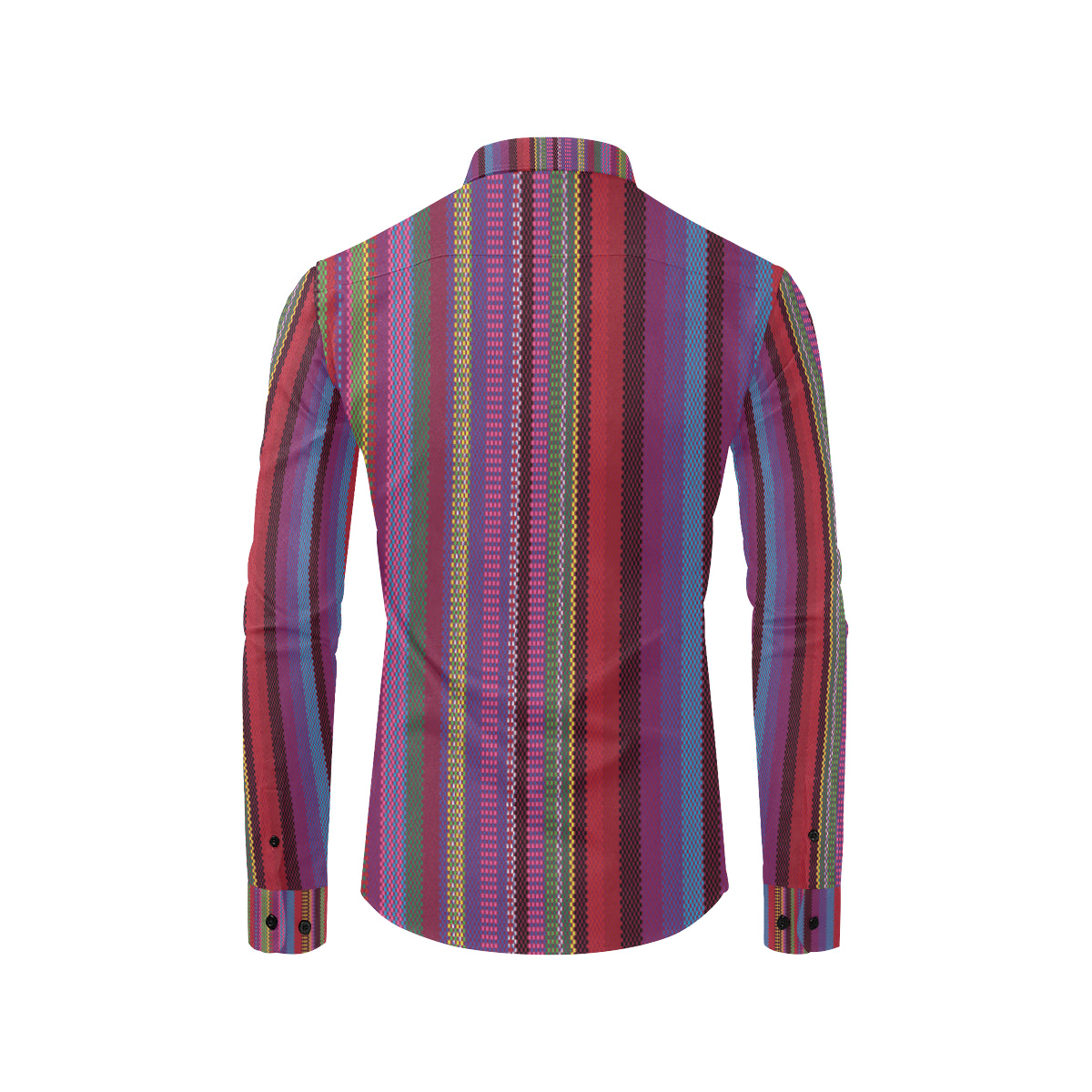 Serape Stripe Print Men's Long Sleeve Shirt