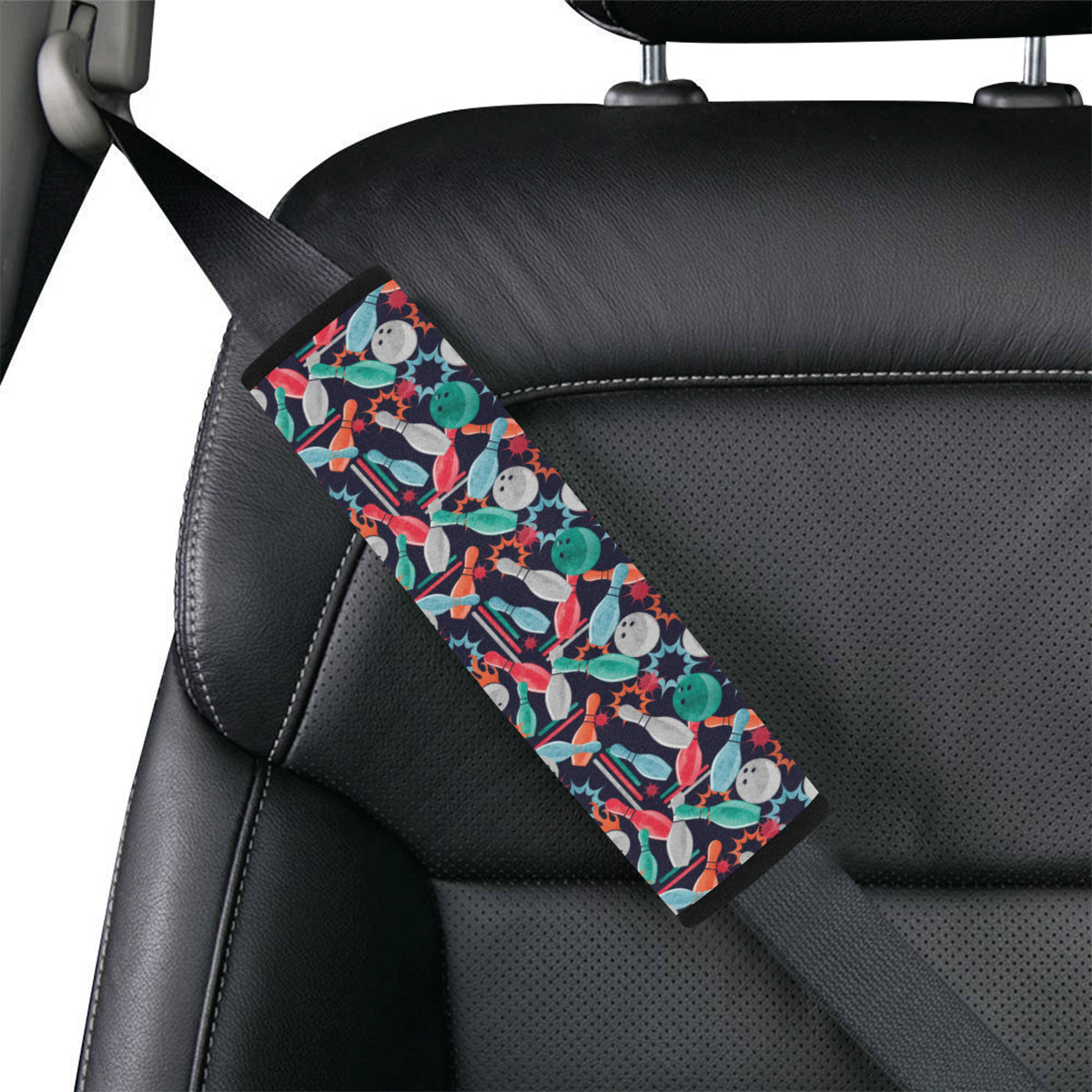 Bowling Pattern Print Design 08 Car Seat Belt Cover