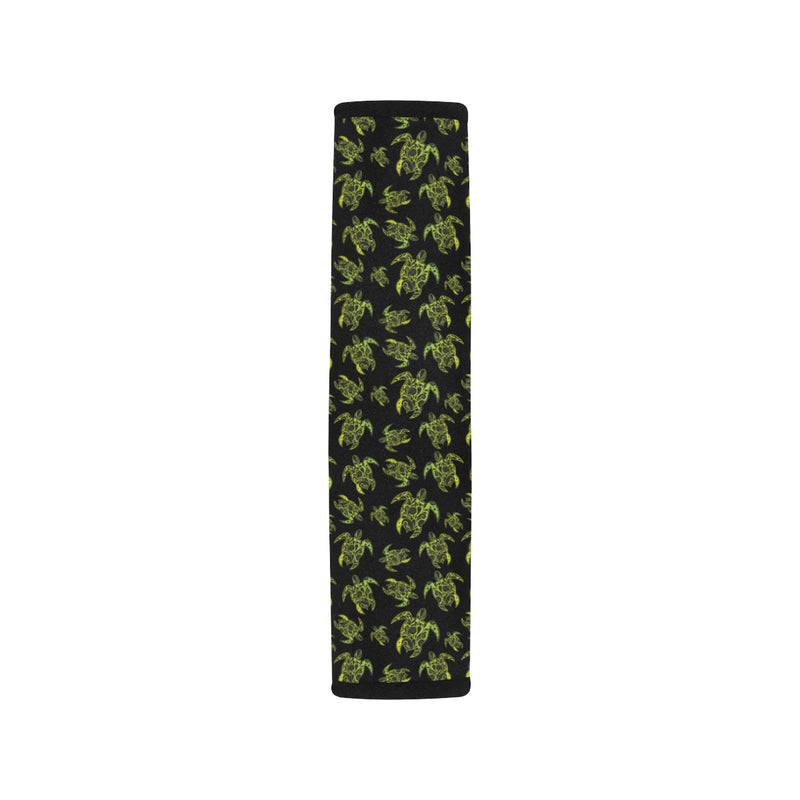 Green Tribal Turtle Polynesian Themed Car Seat Belt Cover