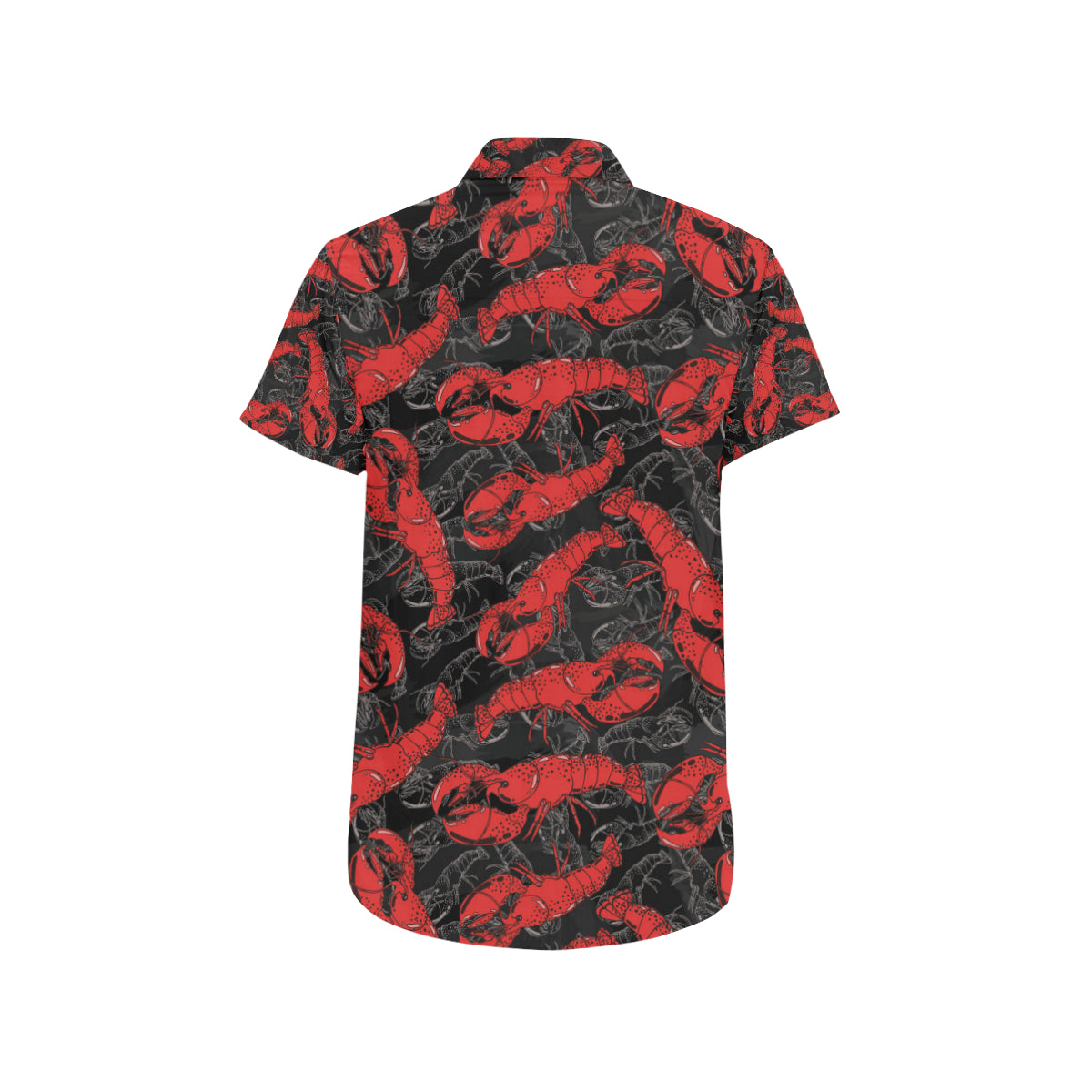 Lobster Pattern Print Design 04 Men's Short Sleeve Button Up Shirt