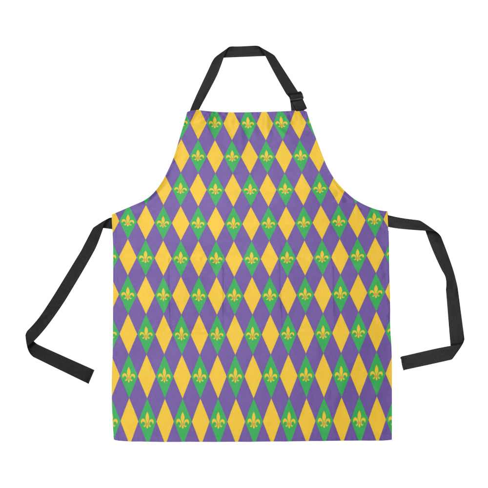 Mardi Gras Pattern Print Design 05 Apron with Pocket