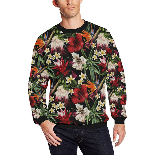 Summer Floral Pattern Print Design SF03 Men Long Sleeve Sweatshirt