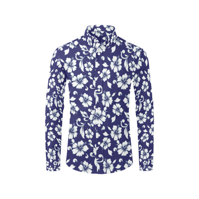 Hibiscus Pattern Print Design HB010 Men's Long Sleeve Shirt