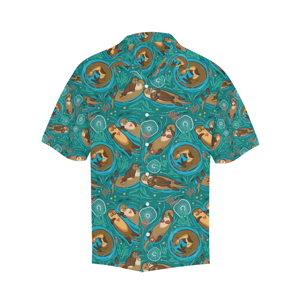 Sea Otter Pattern Print Design 01 Men's Hawaiian Shirt