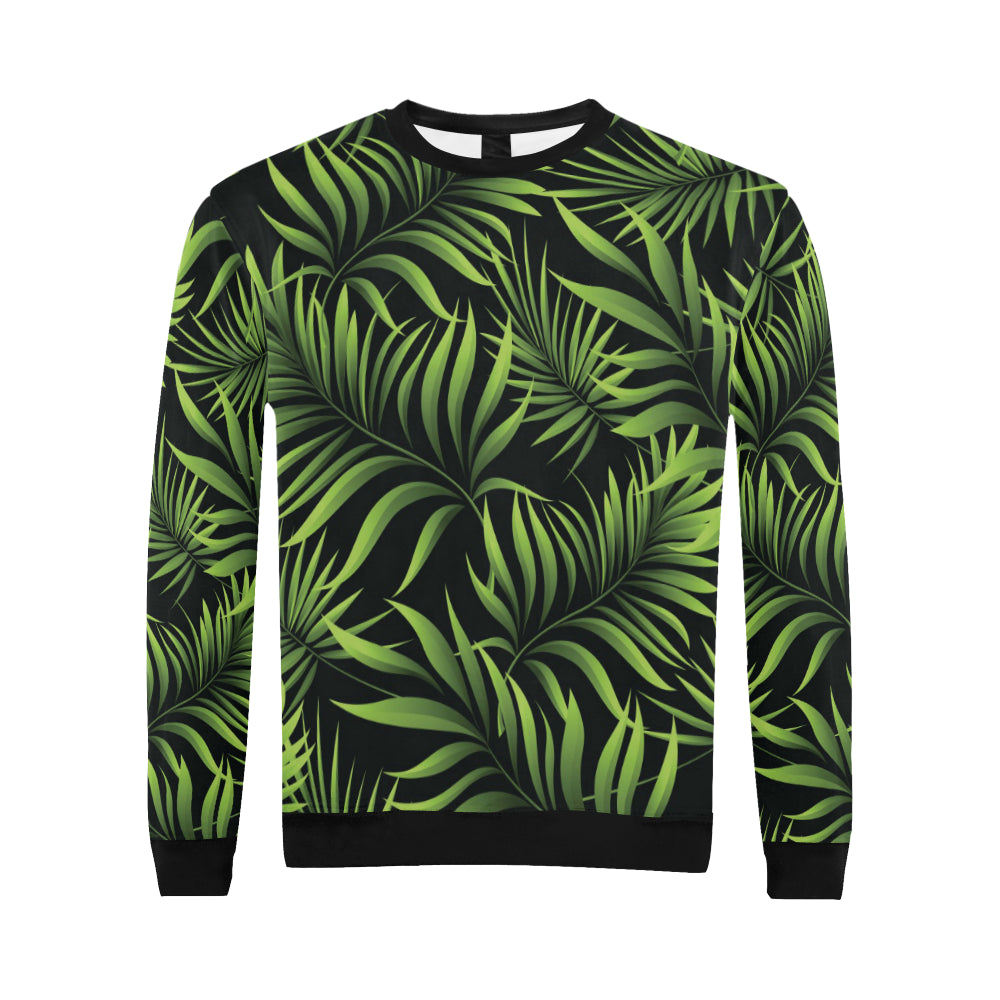 Palm Leaves Pattern Print Design PL07 Men Long Sleeve Sweatshirt