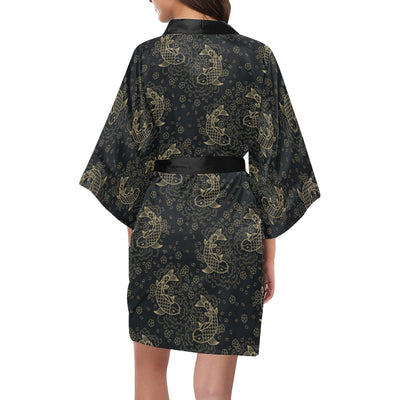 KOI Fish Pattern Print Design 02 Women's Short Kimono