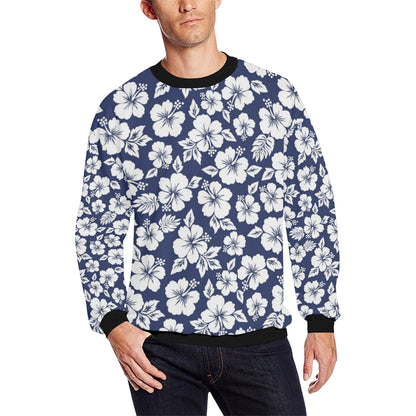 Hibiscus Pattern Print Design HB012 Men Long Sleeve Sweatshirt