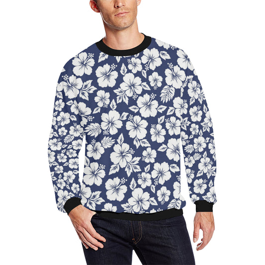 Hibiscus Pattern Print Design HB012 Men Long Sleeve Sweatshirt