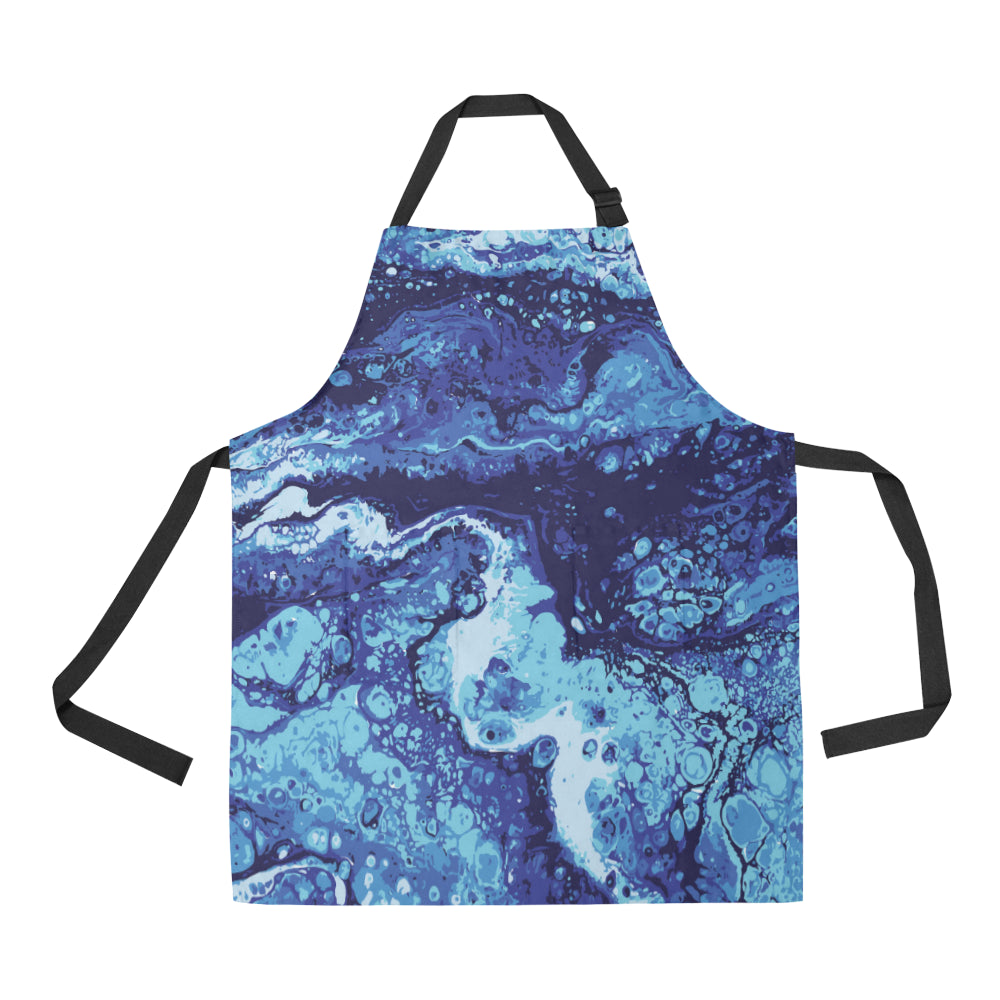 Ocean Liquid Pattern Print Design A03 Apron with Pocket
