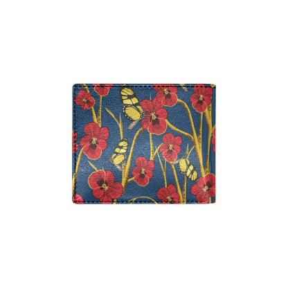 Pansy Pattern Print Design A01 Men's ID Card Wallet