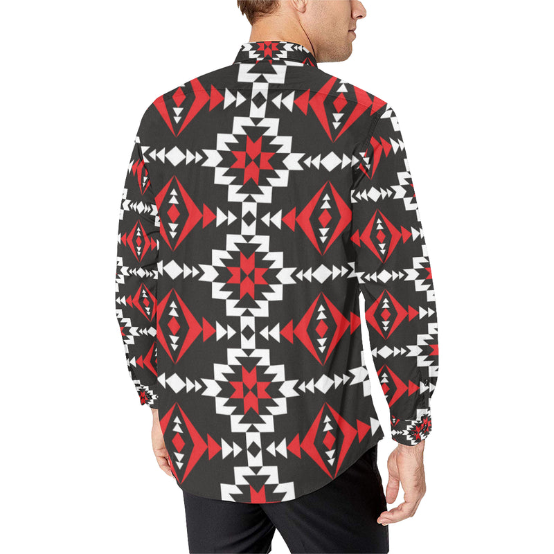 Navajo Pattern Print Design A02 Men's Long Sleeve Shirt
