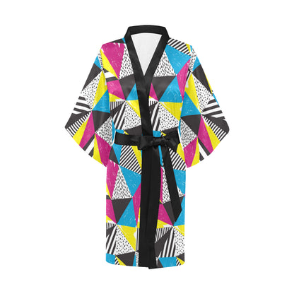 80s Pattern Print Design 2 Women's Short Kimono