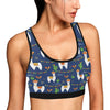 Llama Cactus Pattern Print Design 05 Sports Bra