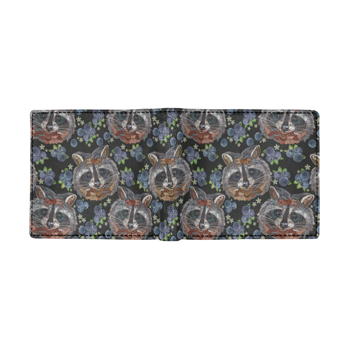 Raccoon Pattern Print Design A03 Men's ID Card Wallet