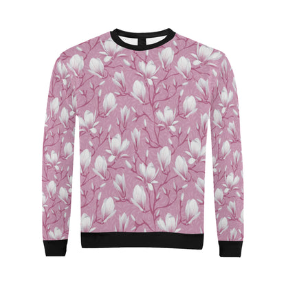 Magnolia Pattern Print Design MAG05 Men Long Sleeve Sweatshirt