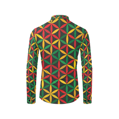 Rasta Pattern Print Design A04 Men's Long Sleeve Shirt
