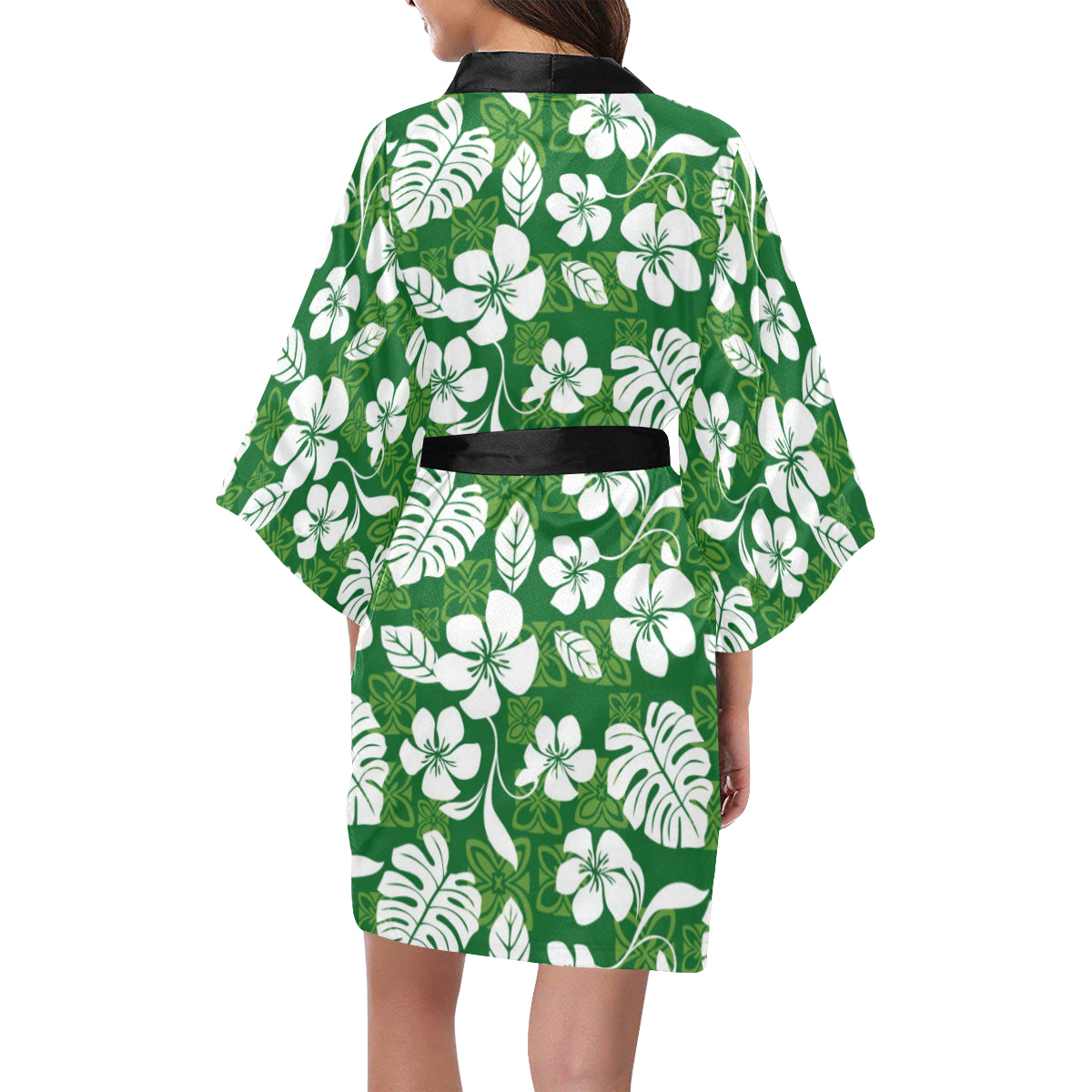 Hawaiian Themed Pattern Print Design H016 Women Kimono Robe