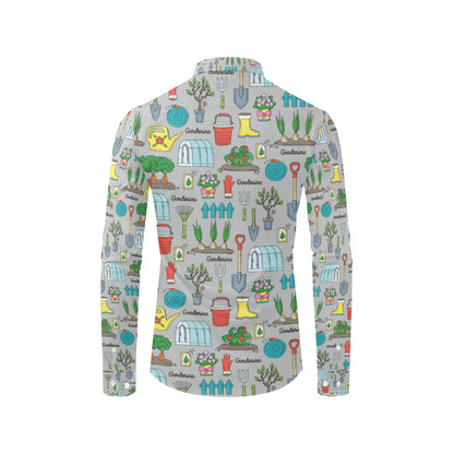 Gardening Pattern Print Design G07 Men's Long Sleeve Shirt