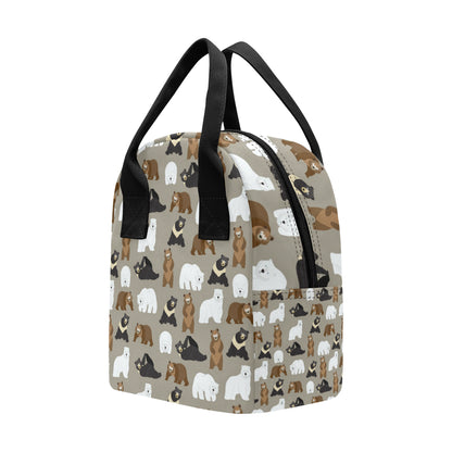 Bear Pattern Print Design BE03 Insulated Lunch Bag