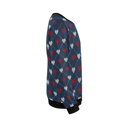 Heart Knit Pattern Print Design HE05 Men Long Sleeve Sweatshirt
