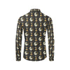 Yin Yang Skull Themed Design Print Men's Long Sleeve Shirt