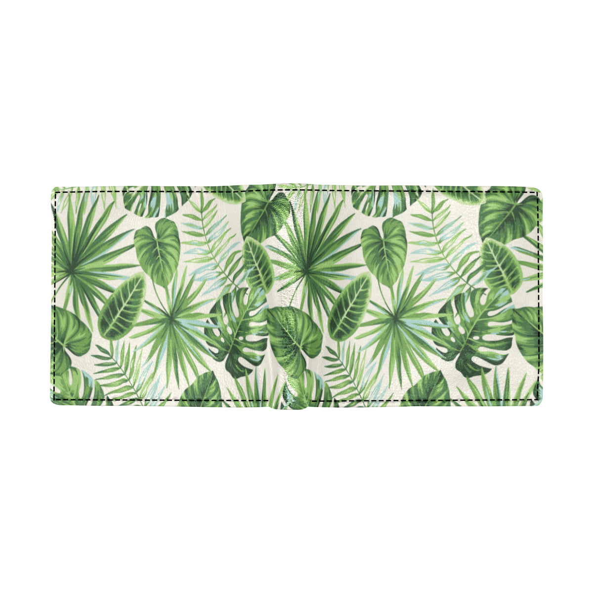 Palm Leaf Pattern Print Design A01 Men's ID Card Wallet