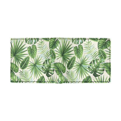 Palm Leaf Pattern Print Design A01 Men's ID Card Wallet
