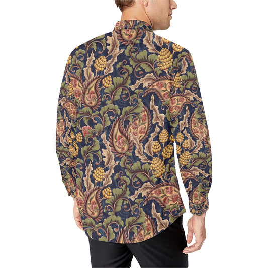 Floral Vintage Classic Print Men's Long Sleeve Shirt