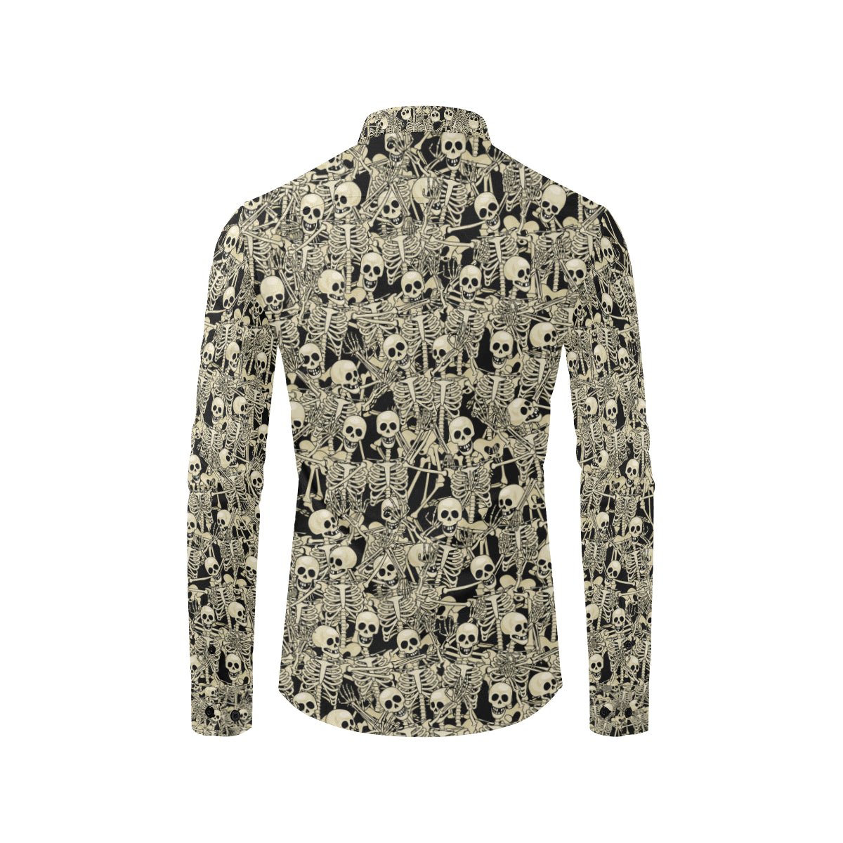 Skeleton Design Print Men's Long Sleeve Shirt
