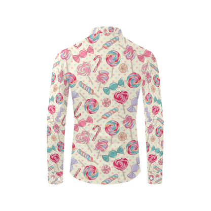 Candy Pattern Print Design CA04 Men's Long Sleeve Shirt