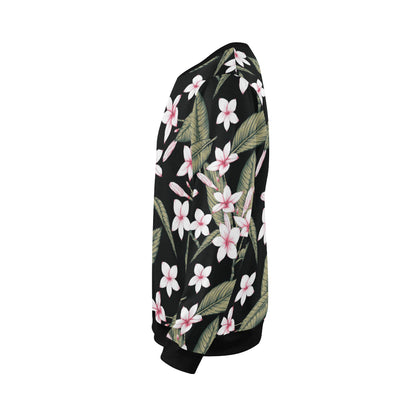 Plumeria Pattern Print Design PM021 Men Long Sleeve Sweatshirt