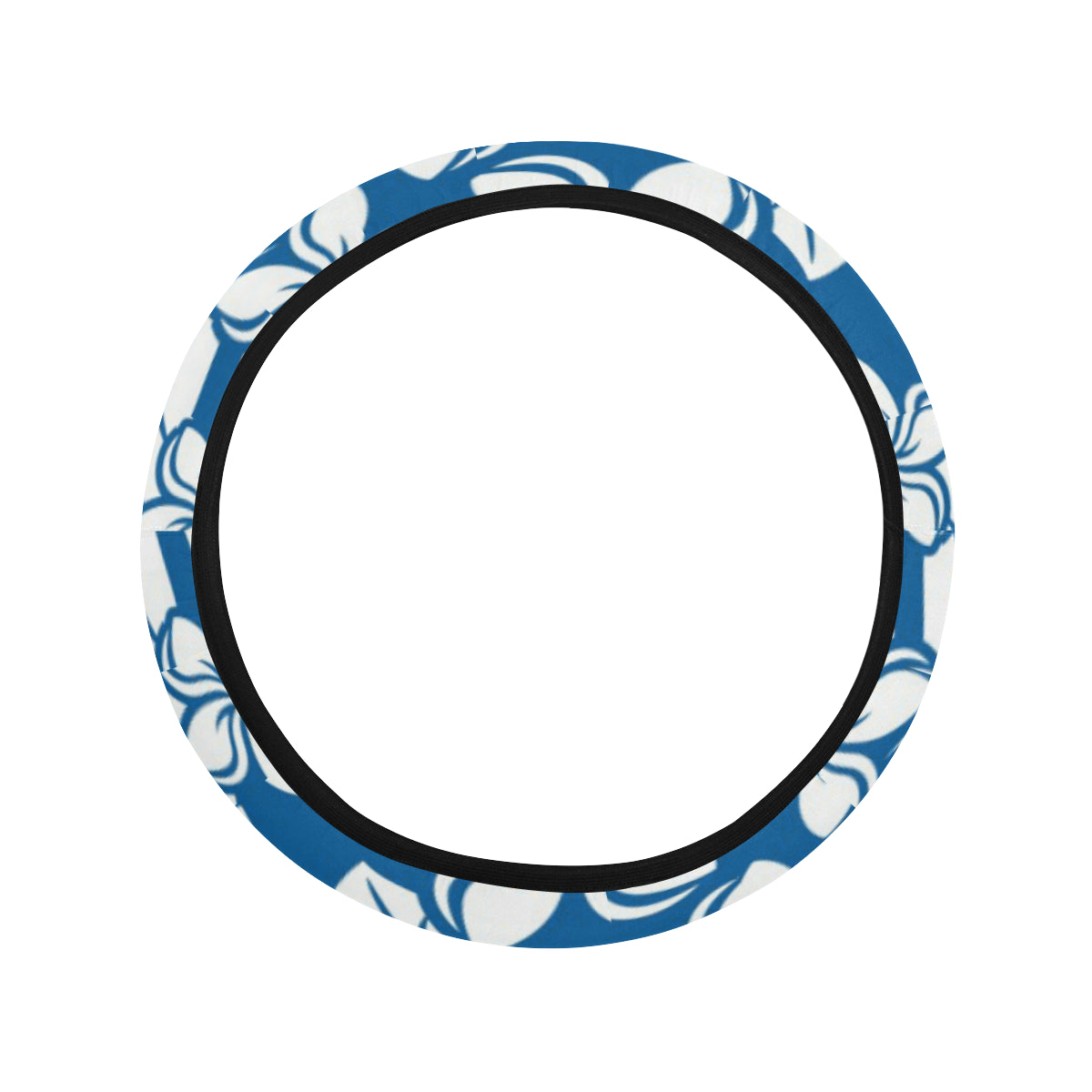 Plumeria Pattern Print Design PM013 Steering Wheel Cover with Elastic Edge