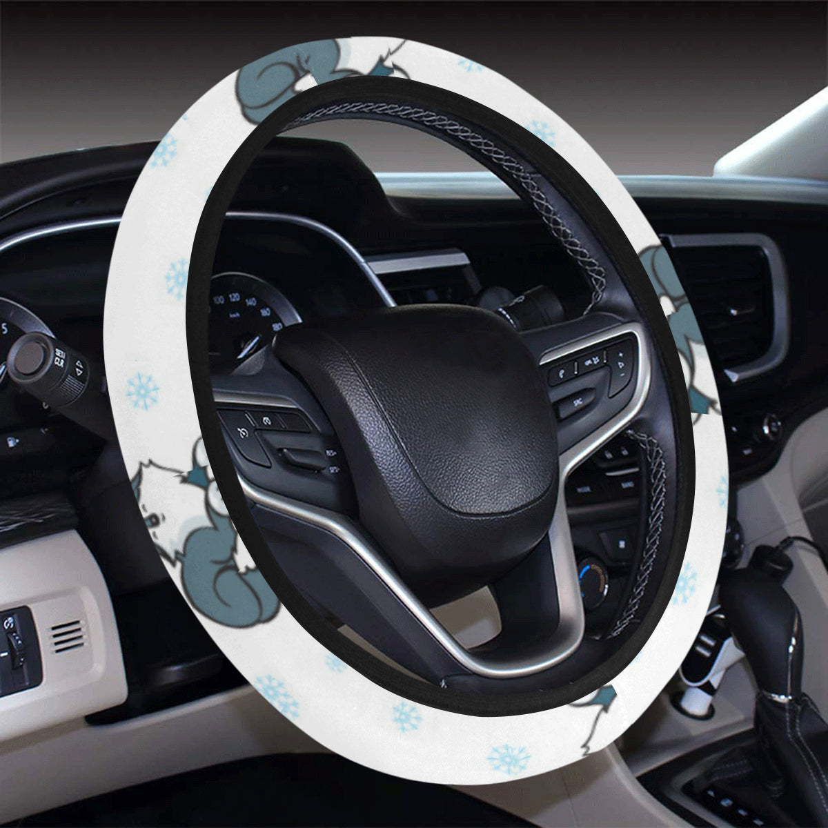 Alaskan Malamute Pattern Print Design 03 Steering Wheel Cover with Elastic Edge