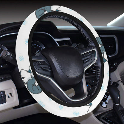 Alaskan Malamute Pattern Print Design 03 Steering Wheel Cover with Elastic Edge