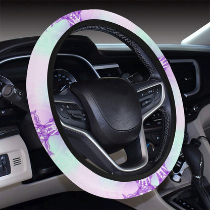 Capricorn Zodiac Pattern Print Design 02 Steering Wheel Cover with Elastic Edge