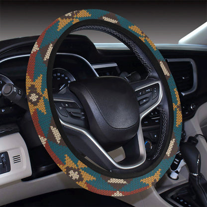 Knit Aztec Tribal Steering Wheel Cover with Elastic Edge