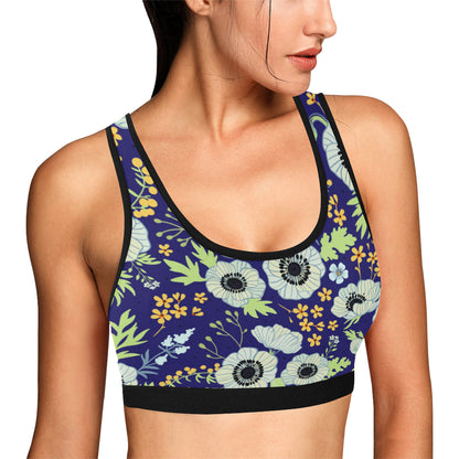 Anemone Pattern Print Design AM06 Sports Bra