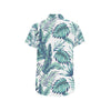 Pattern Tropical Palm Leaves Men's Short Sleeve Button Up Shirt