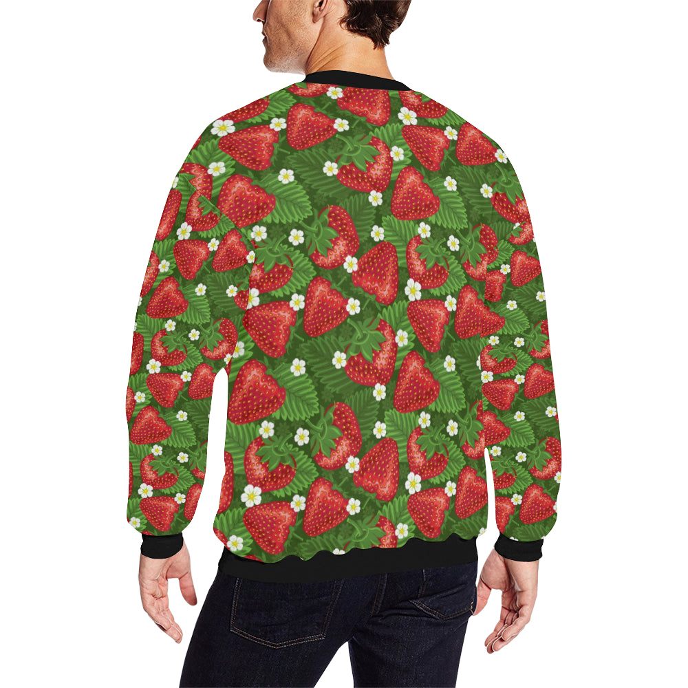 Strawberry Pattern Print Design SB05 Men Long Sleeve Sweatshirt