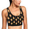 Buddha Head Gold Print Sports Bra